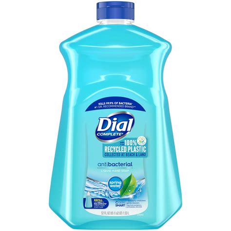 Dial Complete Antibacterial Liquid Hand Soap Refill, Spring Water, 52 ...