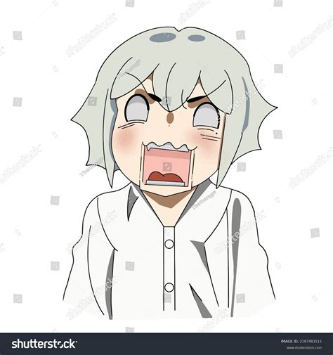 Cute Beautiful Anime Girl Shocked Anime: เวกเตอร์สต็อก (ปลอดค่า ...
