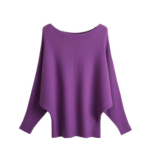 Virmaxy Sweaters For Women New Oversized Bat Sleeve Cored Yarn Sweater ...