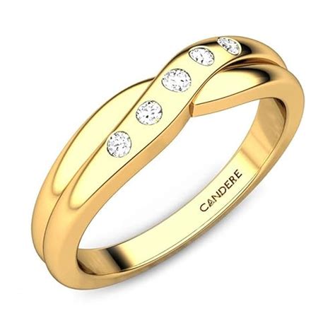 Candere By Kalyan Jewellers 18KT Yellow Gold and Diamond Ring for Women ...