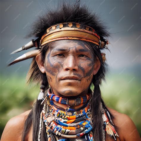 Premium Photo | Portrait of native american indian man