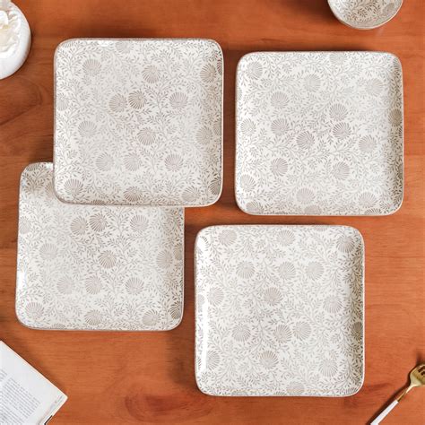 Floral Fiesta Square Dinner Plates Set Of 4 10x10 Inch Online - Premium ...