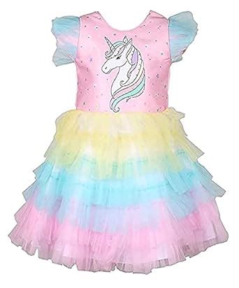 Buy A Little Swag Unicorn Dress for Girls, Soft Layered Western Frocks ...