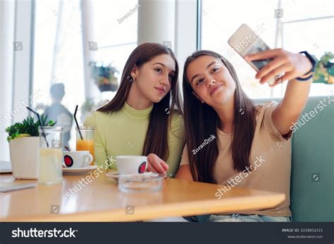 Women Friends On Coffee Break Cafeteria Stock Photo 2228852221 ...