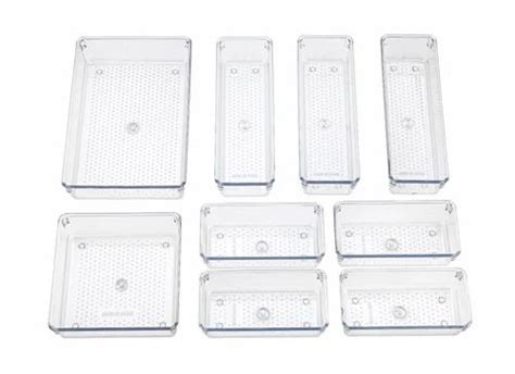 Drawer Organizer - Kitch Cut Natural 5 Plastic Storage Box Drawer ...