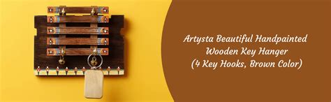 Artysta 'Warli Blocks' Key Holder for Wall Stylish Wood Keychain Holder ...