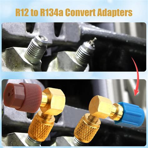 Gisafai 4 Pcs R12 to R134a Conversion Kit 90° High/Low Side India | Ubuy