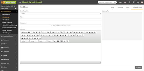 How to Send Email? - Smart School : School Management System by QDOCS