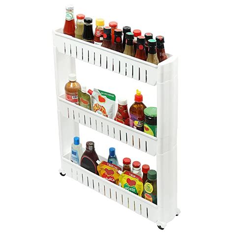 Kurtzy ABS Plastic 3 Layer Slim Side Space Saving Storage Organizer ...