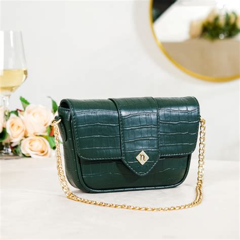 Croco Go-To Outing Bag Green Online - Premium Shoulder Bag | Nestasia