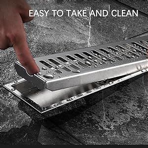 CARNIVAL Linear/Vertical 12" x 4" Shower Water Drain Channel 12 inch ...