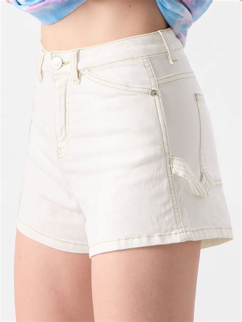Buy Denim Carpenter Shorts: Off White Women Denim Shorts online at The ...