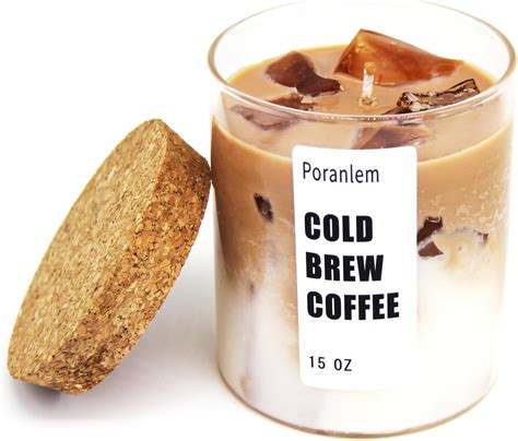 Amazon.com : Poranlem Iced Coffee Candle Latte Coffee with Ice Cube 15 ...