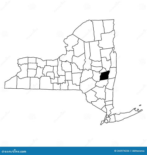 Map Of Albany County In New York State On White Background. Single ...