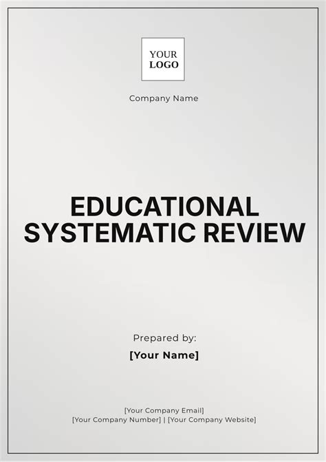 Free Educational Systematic Review Template to Edit Online