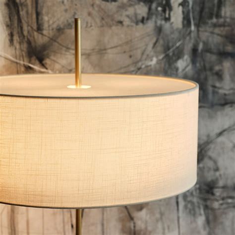 STOCKHOLM 2025 floor lamp, white textile/brass-plated, 159 cm (63") - IKEA