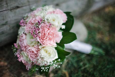 Pink Carnation and Baby's Breath Bridal Bouquet | Carnation wedding ...