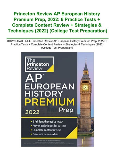 DOWNLOAD FREE Princeton Review AP European History Premium Prep 2022 6 ...