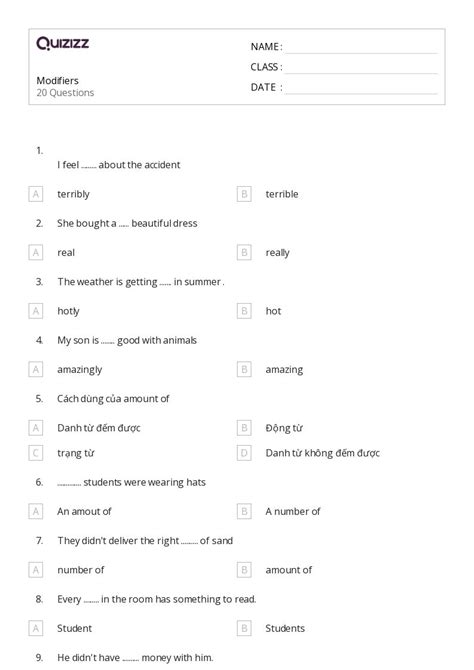 Image result for Identifying Modifiers Worksheet