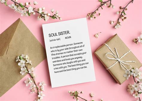 Soul Sister Definition Card, BFF for Life, Friendship Birthday Card ...