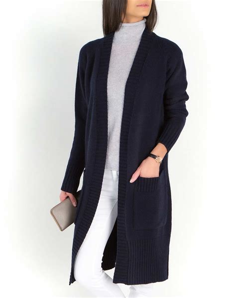 Women's Merino & Cashmere Long Knit Cardigan | MaisonCashmere
