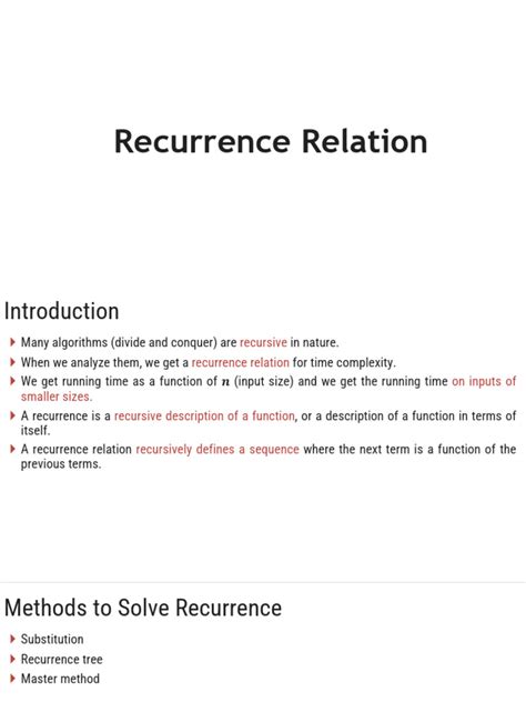 Image result for Recurrence Relation