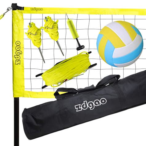 Zdgao Outdoor Portable Volleyball Net System - Adjustable Height Poles ...