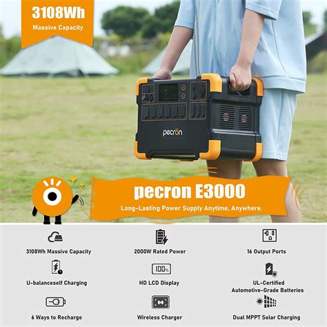 Buy pecron E3000 Portable Power Station 2000W/3108Wh Solar Generator ...