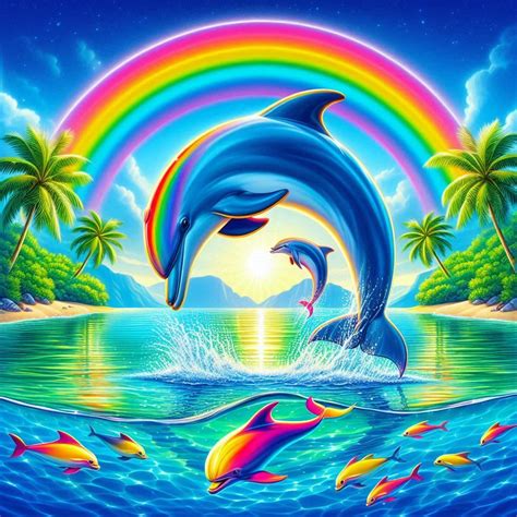 Happy dolphin rainbow Meme | Dolphin art, Beautiful art pictures ...
