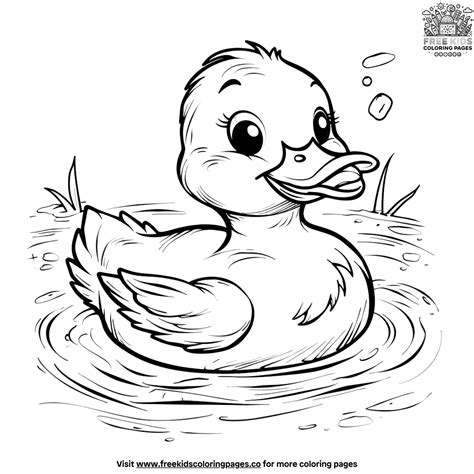 Yellow Duck Coloring Pages
