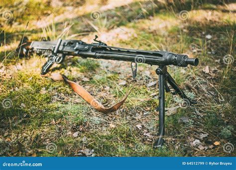 German Machine Gun of World War II Stock Image - Image of historical ...