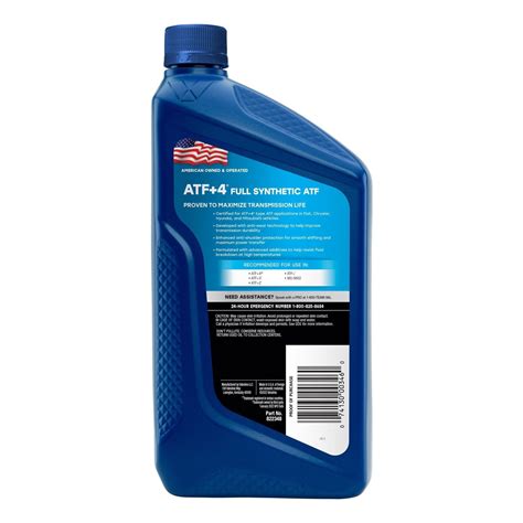 Valvoline ATF +4 Full Synthetic Automatic Transmission Fluid 1 Quart