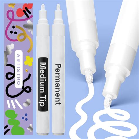 Amazon.com: ARTISTRO 2 White Permanent Marker - Waterproof Markers for ...