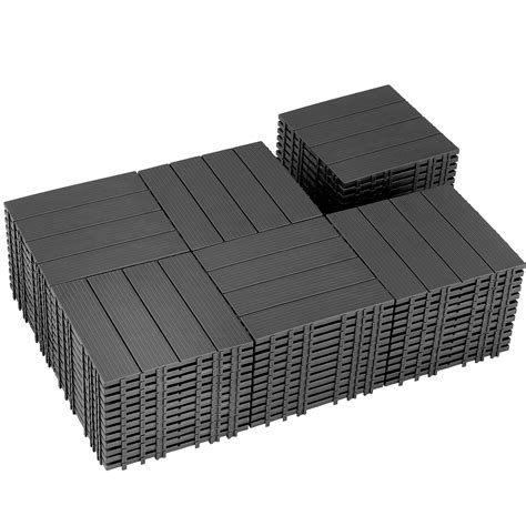 ARVAKOR 44 Pack Plastic Interlocking Deck Tiles, 12"x12" Waterproof ...
