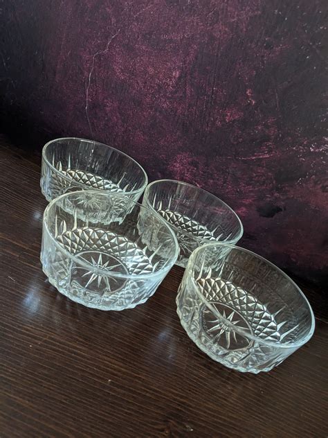 Vintage Arcoroc France Glass Bowls Set of Four 4, Vintage Mid Century ...