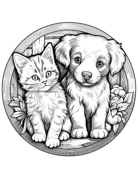 Kittens And Puppies Coloring Pages