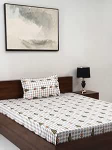 Buy Bombay Dyeing Cardinal Collection Single Size Bedsheet 120 TC, 100% ...