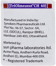 Triolmezest Ch 40 MG | Order Triolmezest Ch 40 MG Tablet Online at Truemeds