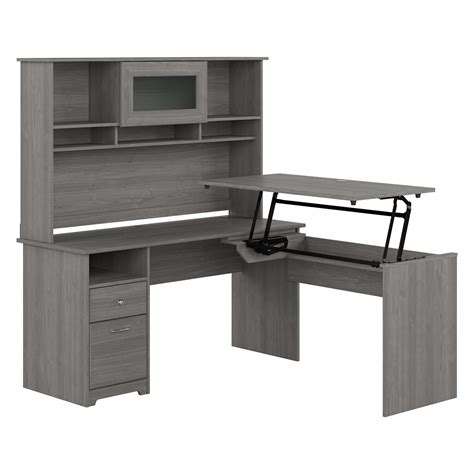 Bush Furniture 60W Single Pedestal Desk with Sit to Stand Return and ...