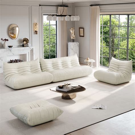 Gokruibsr Lazy Sofa, Upholstered Sofa for Adult Floor Sofa Modern Comfy ...