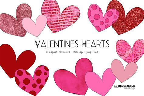 Pink Valentine Hearts Clip Art
