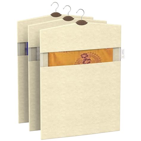 MY ARMOR Hanging Cotton Canvas Saree Covers with Zip, Clothes Storage ...