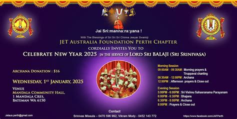 Celebrate New Year in the Service of Lord Srinivasa, Mandala Hall ...
