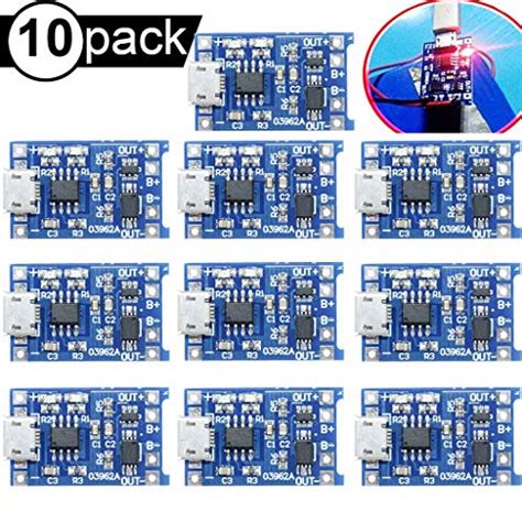 Buy DAOKI 10Pcs Battery Charging Board Micro USB TP4056 Lithium Battery ...