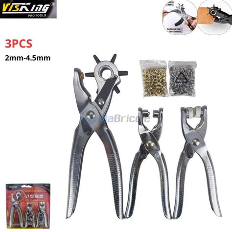 Kit de 3 Pinces perforatrice pour cuire ∅2-2.5-3-3.5-4-4.5 mm avec 200 ...