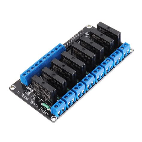 8 channel 5v solid state relay low level trigger dc-ac pcb ssr in 5vdc ...