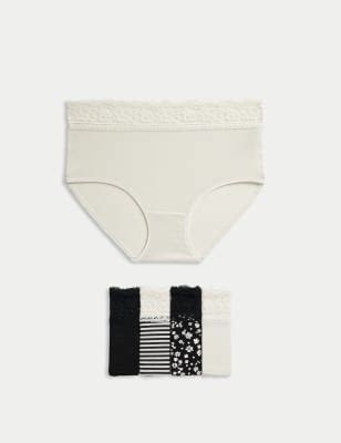 Buy 5pk Cotton Rich Printed Full Briefs at Marks & Spencer