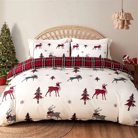 Amazon.com: Lekesky Christmas Duvet Cover Queen Size,3 Pieces ...