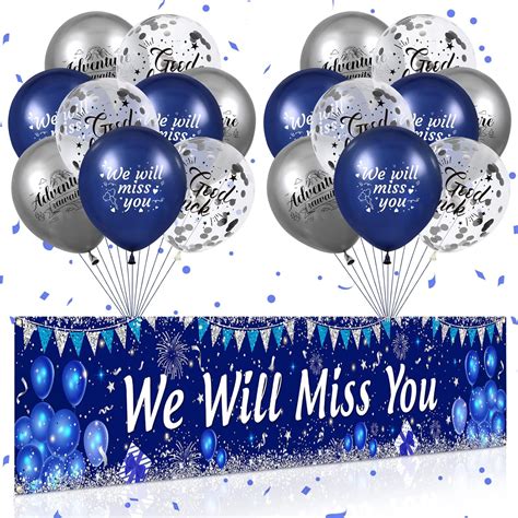 Buy Blue We Will Miss You Party Decorations Navy Blue Silver We Will ...
