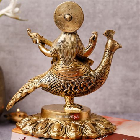 The Advitya | Brass Saraswati Sitting On Hans